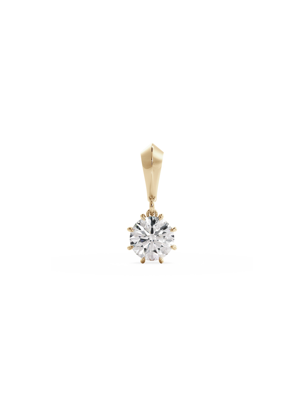 Round Diamond Bespoke Pendant - Knife Edge Bail - View 