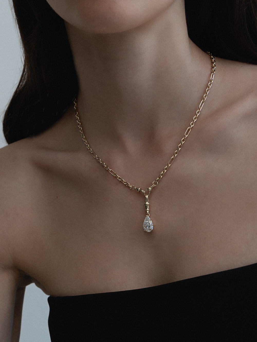 3.01ct Pear Diamond Bespoke Pendant - View 