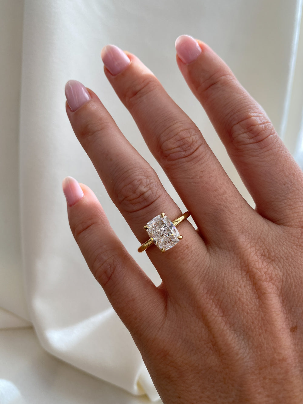 3.07ct Elongated Cushion Ceremonial Solitaire Ring - View 