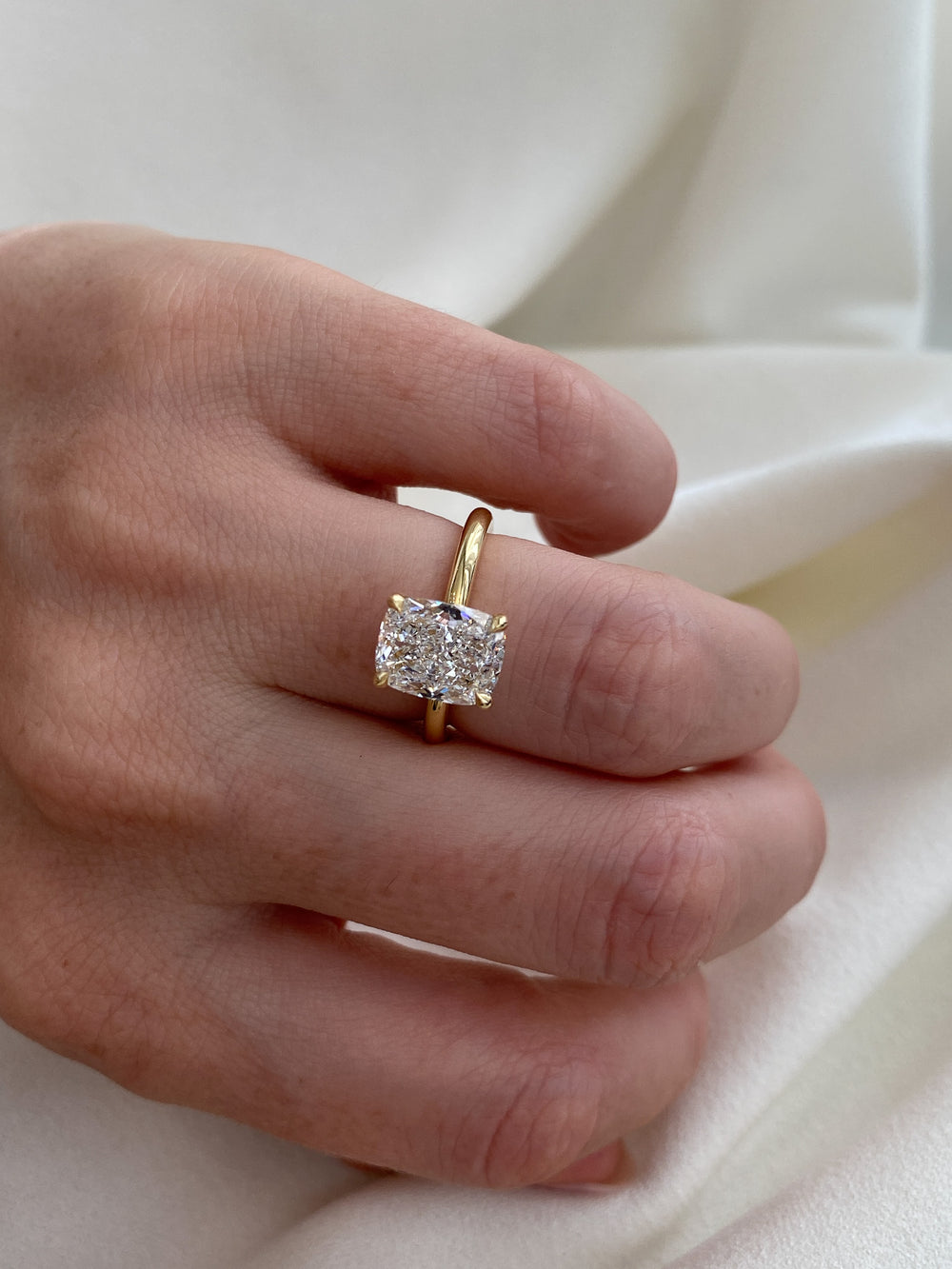 3.07ct Elongated Cushion Ceremonial Solitaire Ring - View 