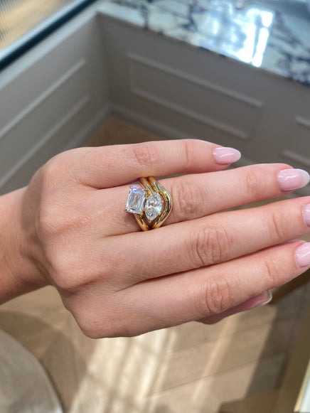 3.21cttw Marquise & Radiant Jean Toi et Moi Ring