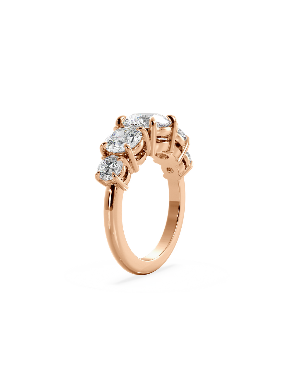 Round Signature Five-Stone Ring - View 