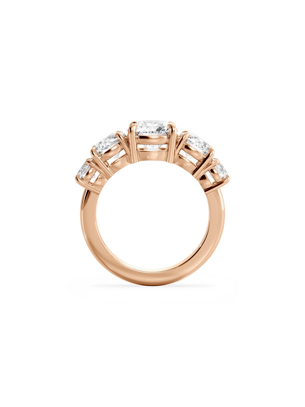 Round Signature Five-Stone Ring - View 