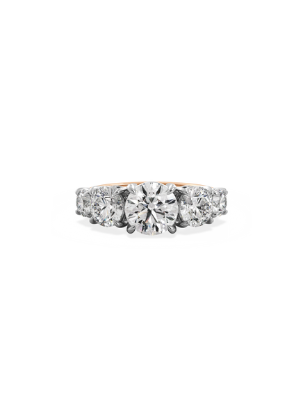 Round Signature Five-Stone Ring