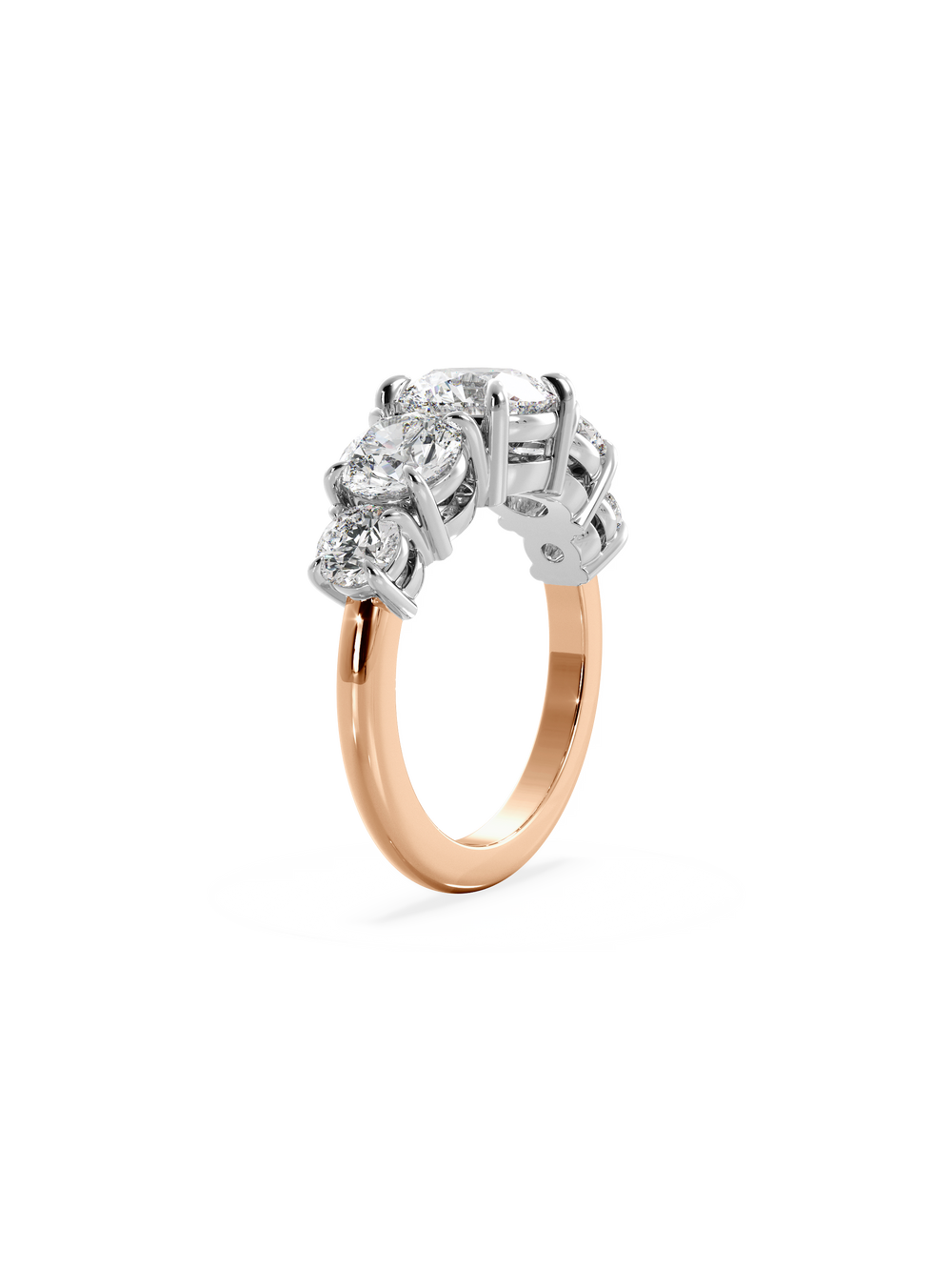 Round Signature Five-Stone Ring - View 
