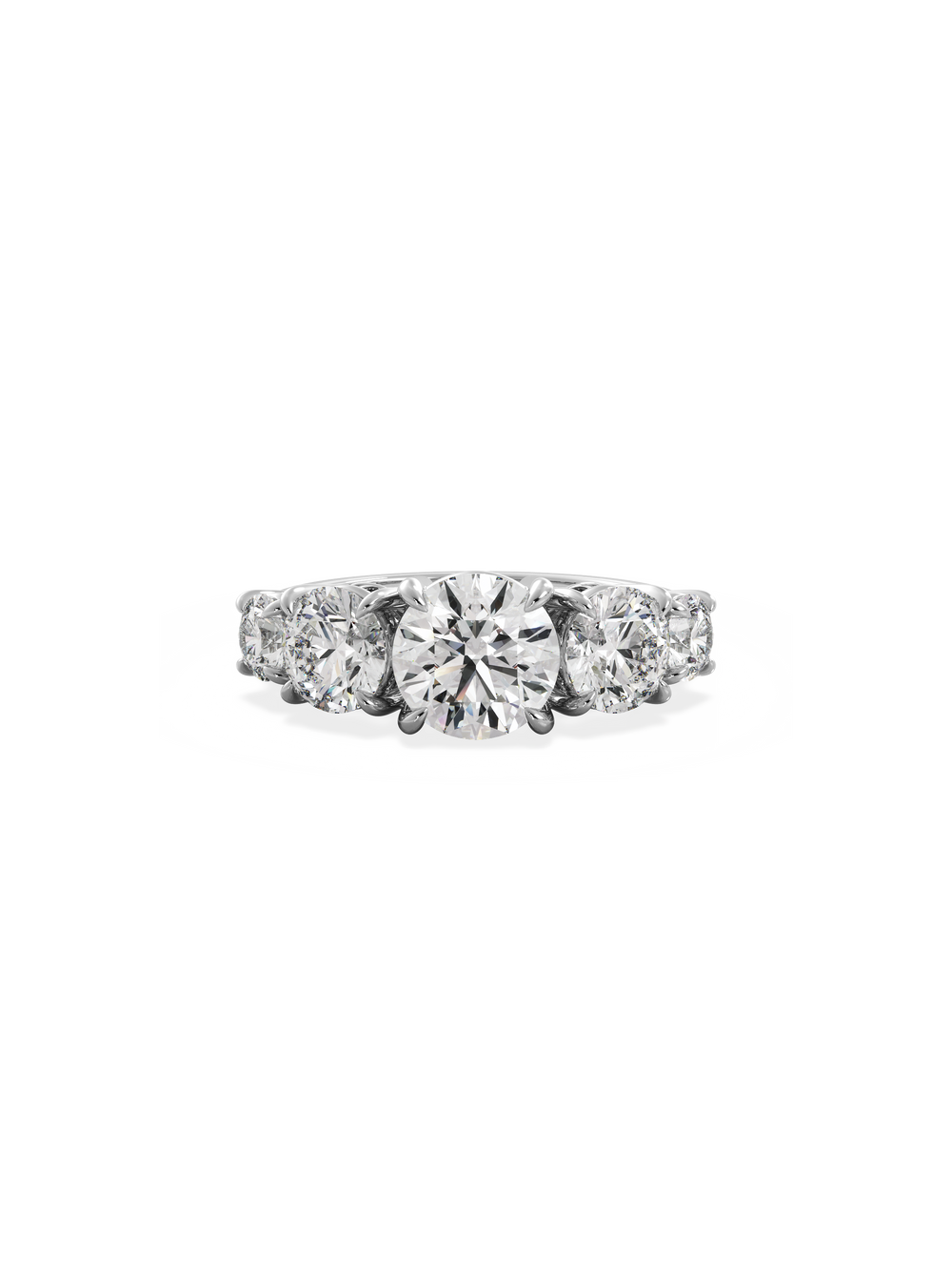 Round Signature Five-Stone Ring - View 