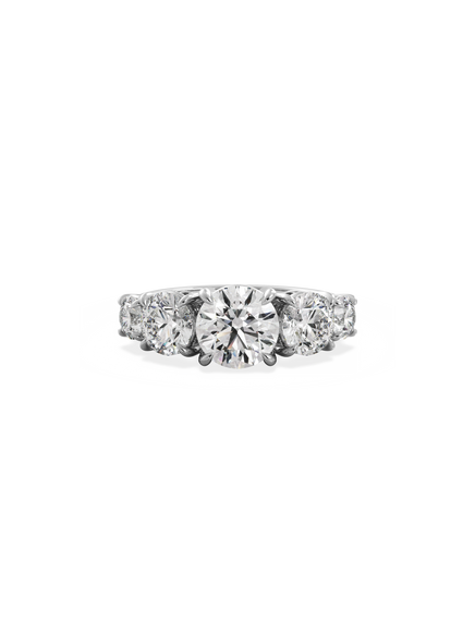 Round Signature Five-Stone Ring