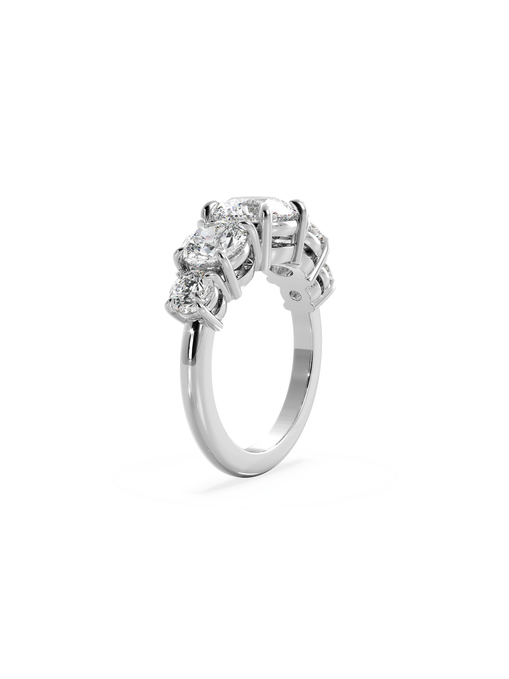 Round Signature Five-Stone Ring - View 
