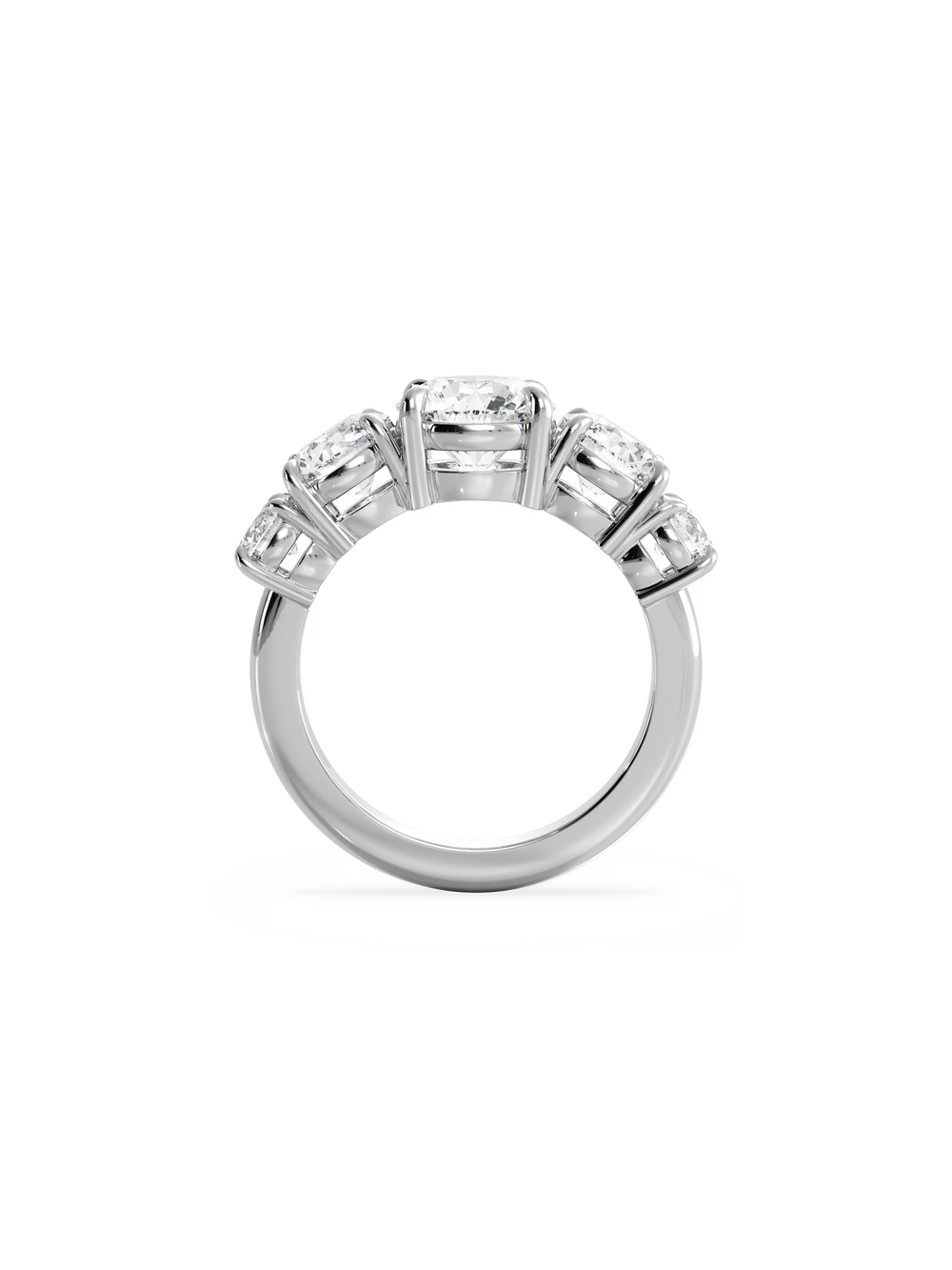 Round Signature Five-Stone Ring - View 