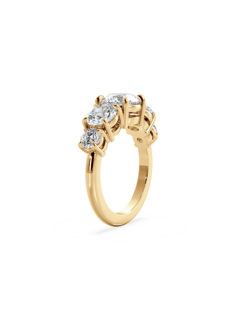 Round Signature Five-Stone Ring - View 