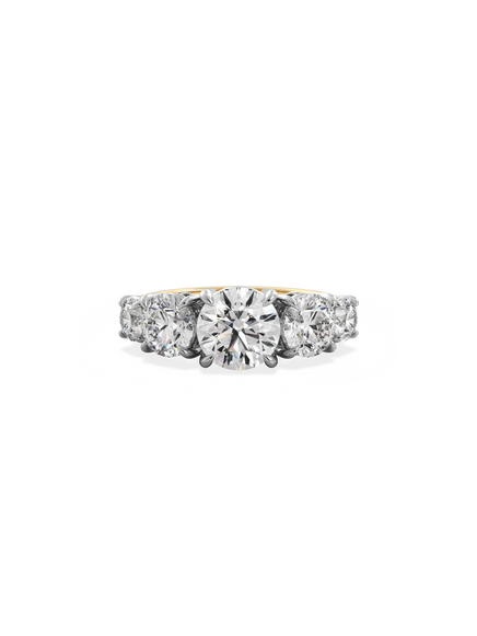 Round Signature Five-Stone Ring