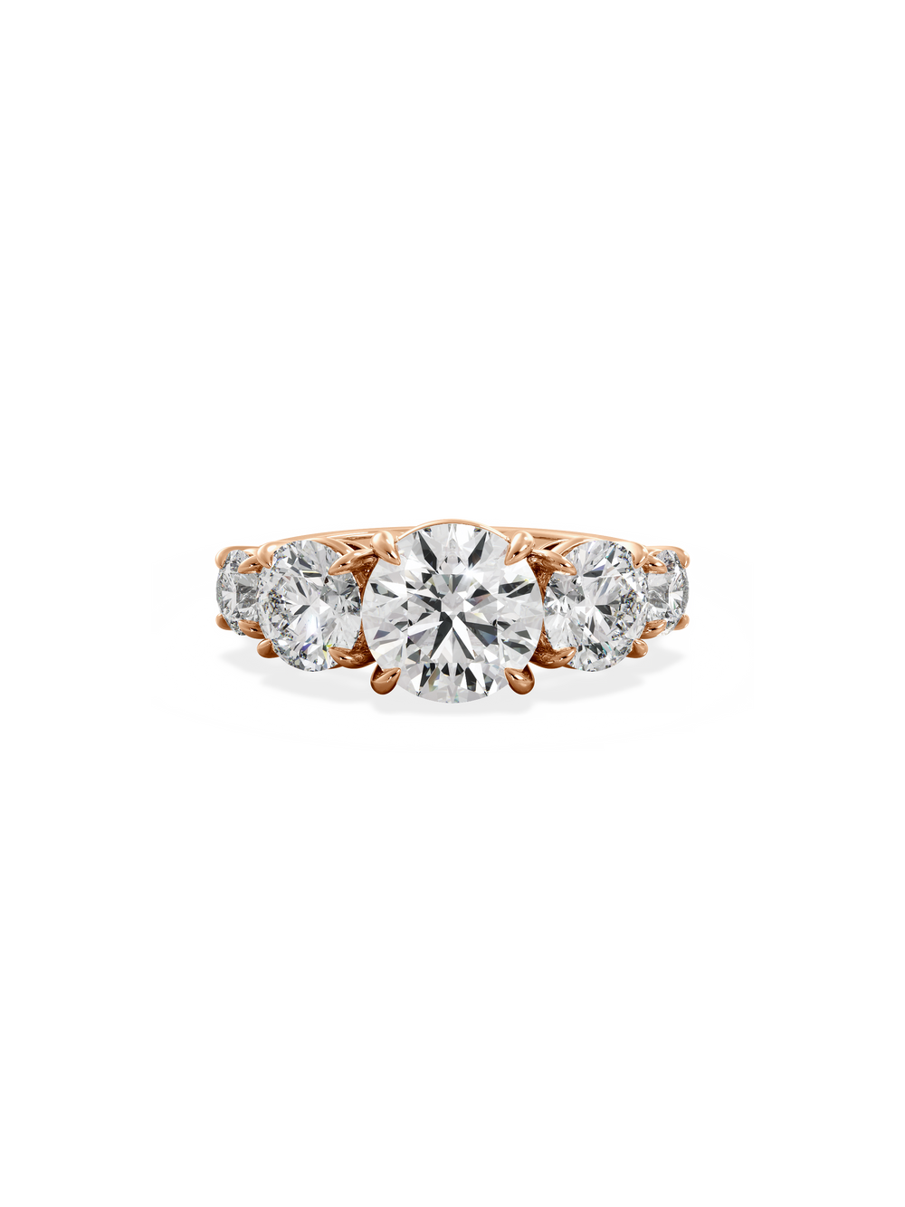 Round Signature Five-Stone Ring - View 