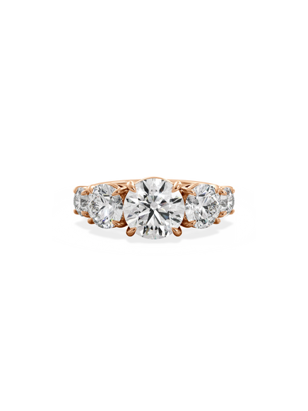 Round Signature Five-Stone Ring