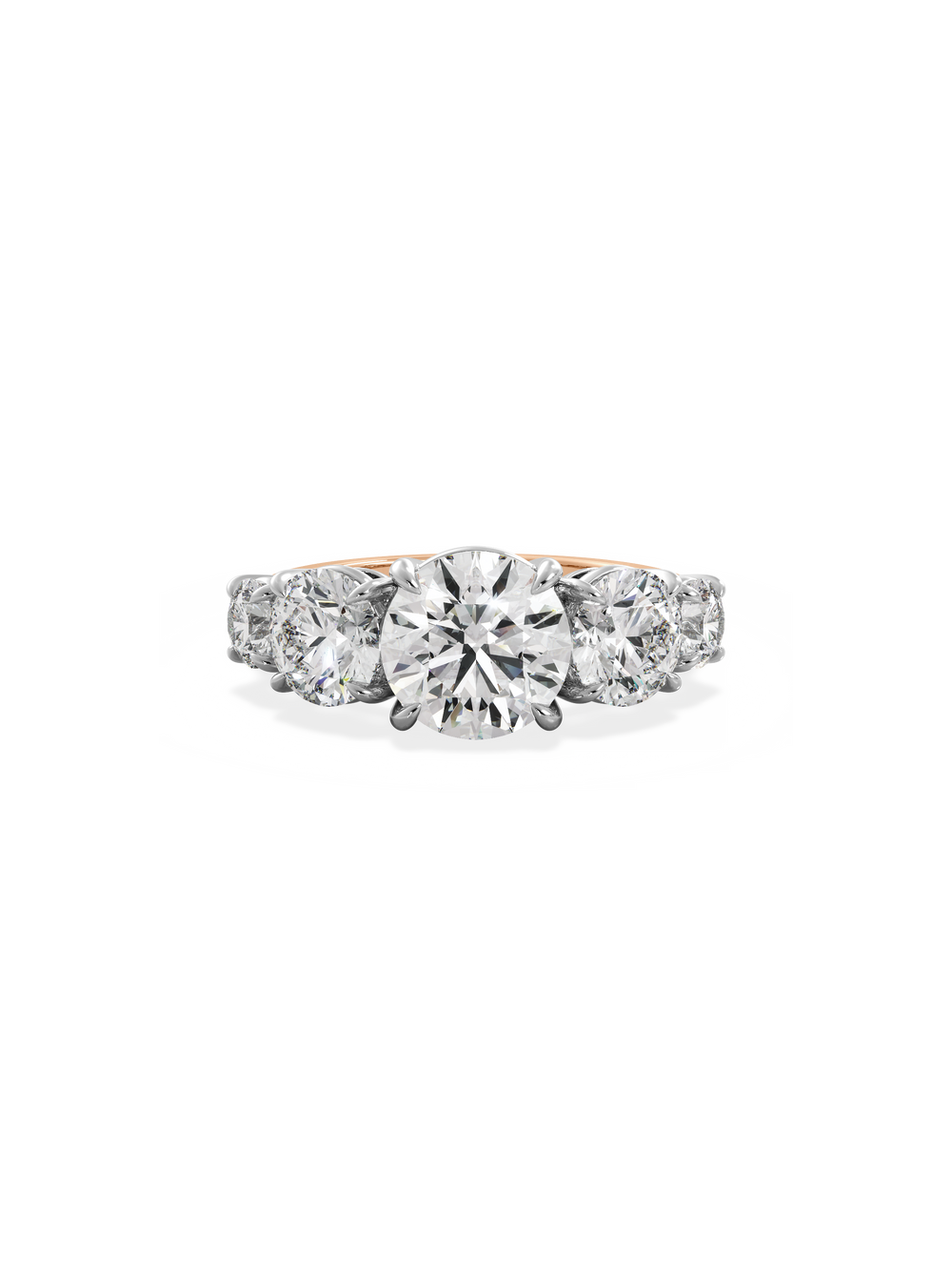 Round Signature Five-Stone Ring - View 