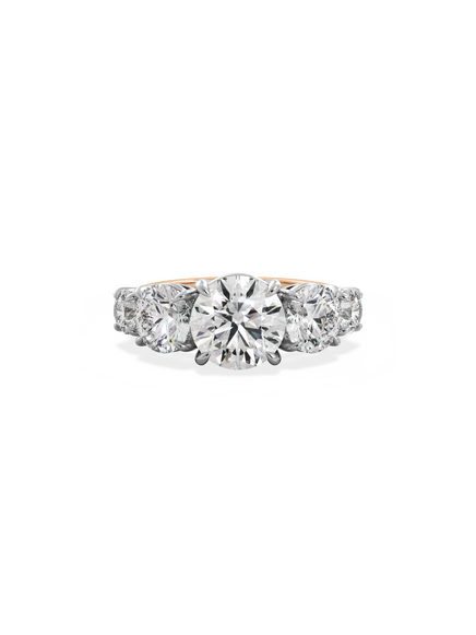 Round Signature Five-Stone Ring