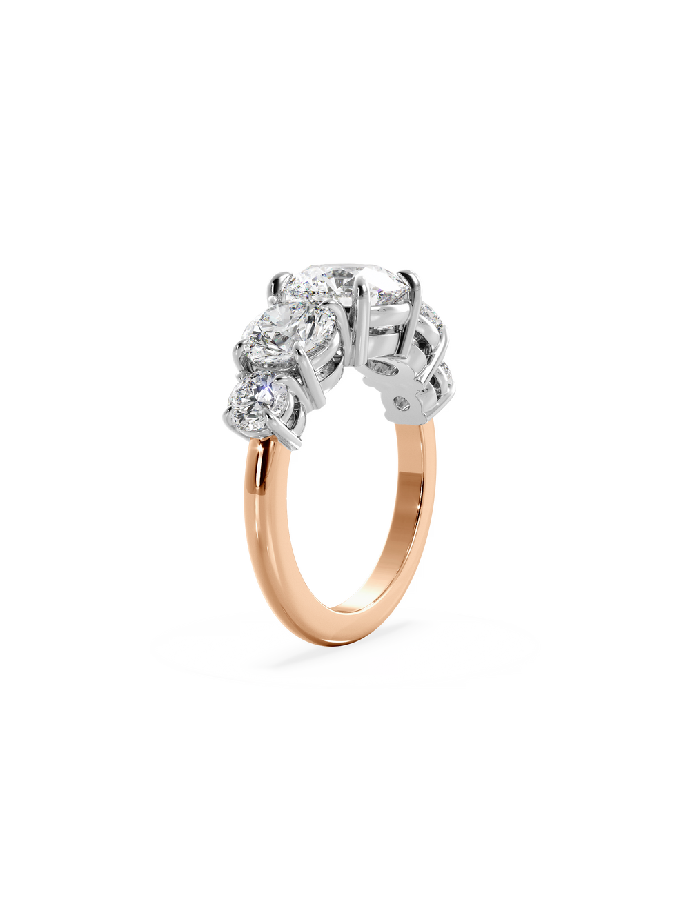 Round Signature Five-Stone Ring - View 