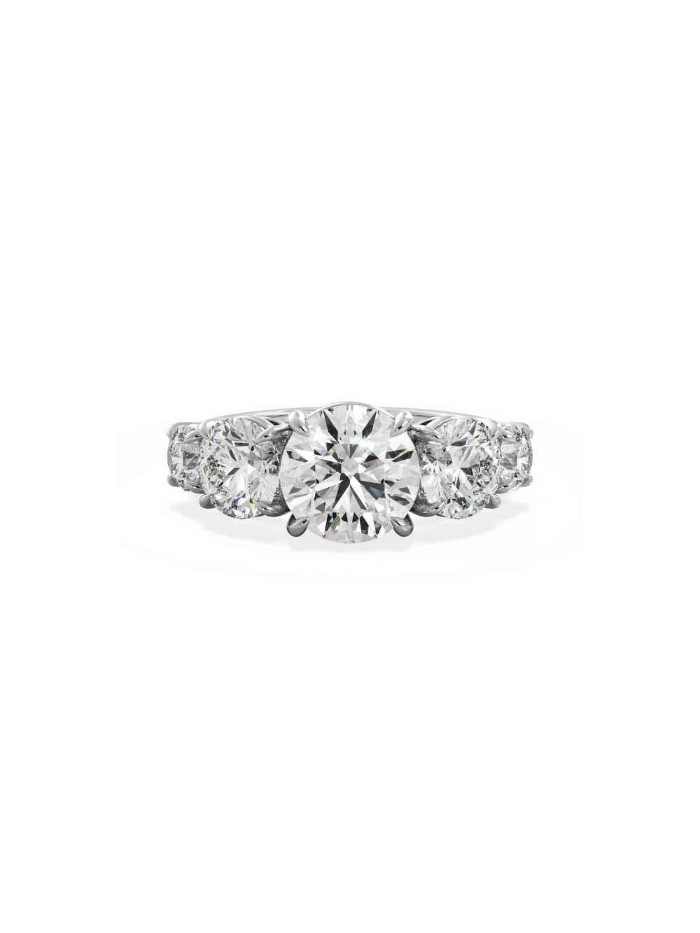Round Signature Five-Stone Ring - View 