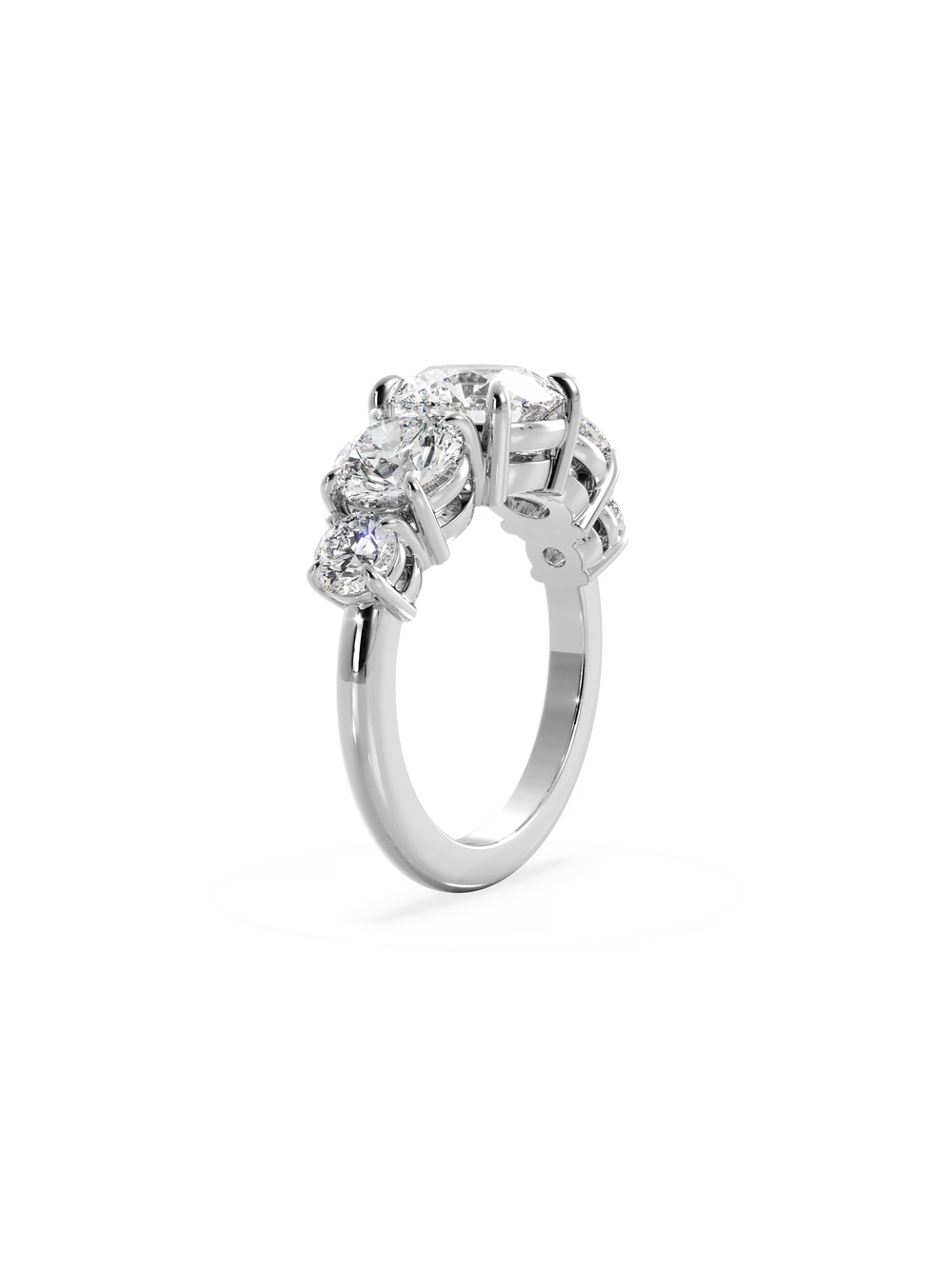 Round Signature Five-Stone Ring - View 