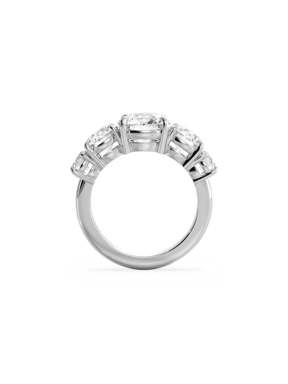 Round Signature Five-Stone Ring - View 