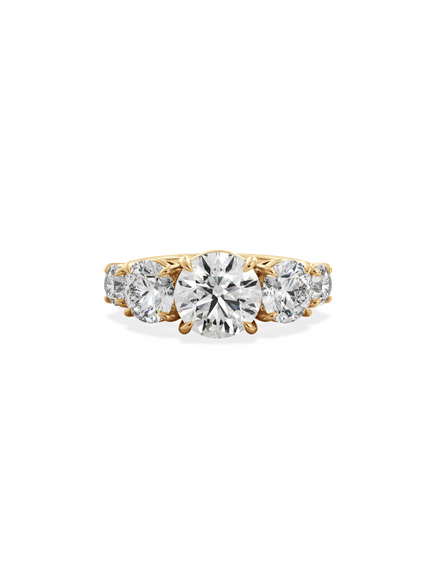 Round Signature Five-Stone Ring