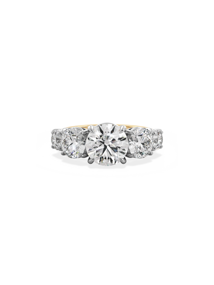 Round Signature Five-Stone Ring
