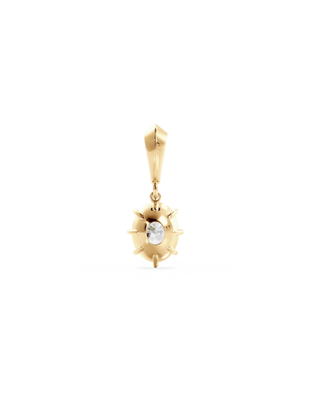 Oval Diamond Bespoke Pendant - Knife Edge Bail
