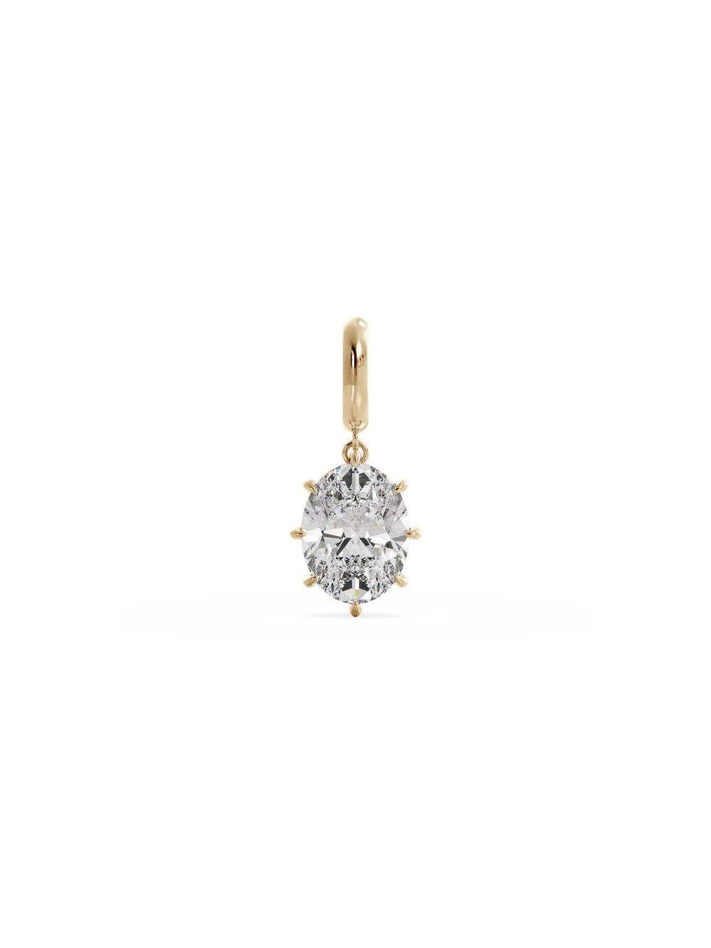 Oval Diamond Bespoke Pendant - Hinged Bail - View 