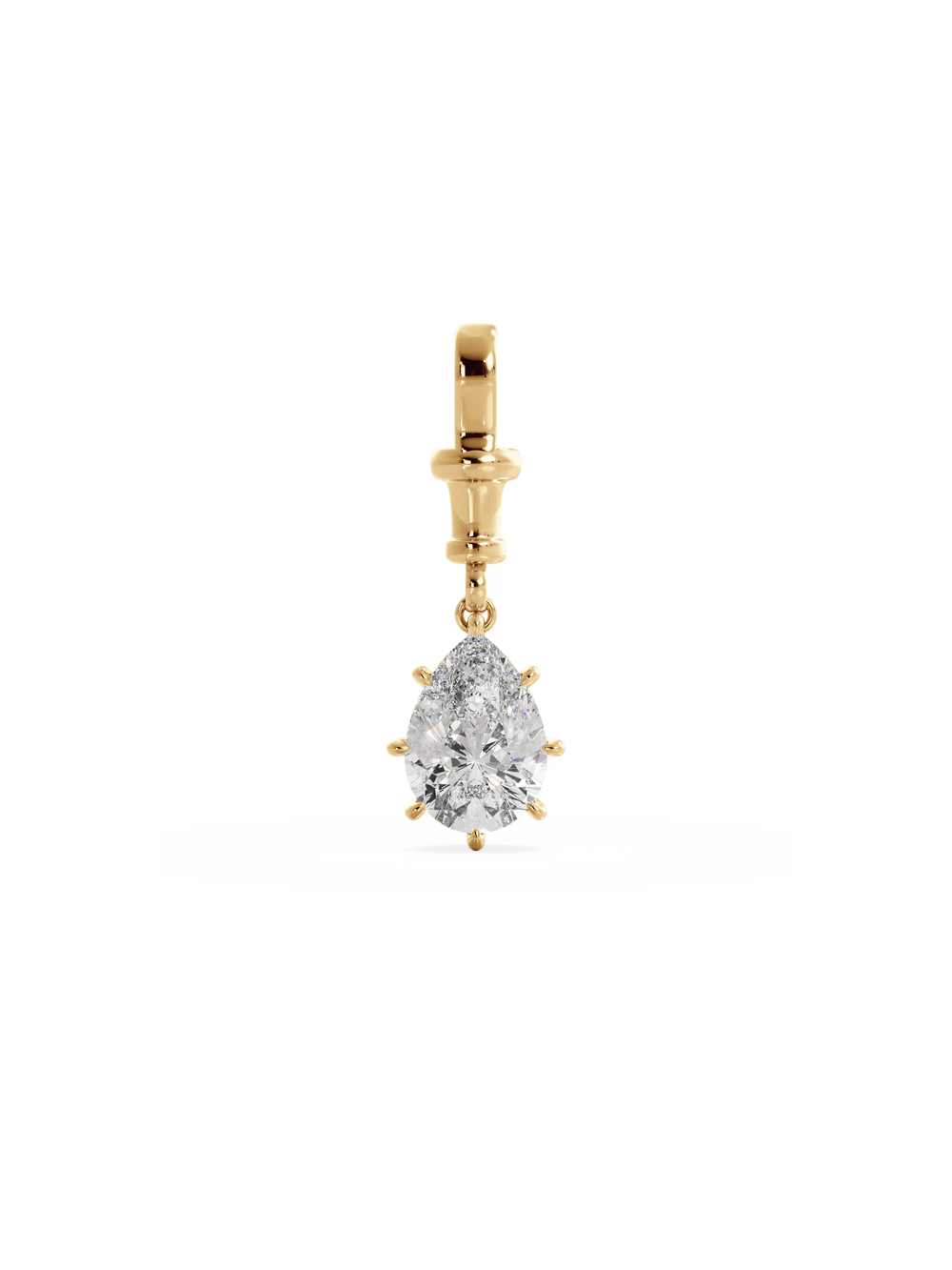 Pear Diamond Bespoke Pendant - Albert Clasp - View 