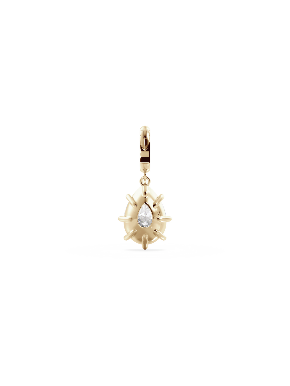 Pear Diamond Bespoke Pendant - Hinged Bail - View 