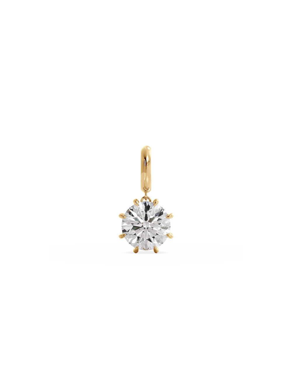 Round Diamond Bespoke Pendant - Hinged Bail - View 
