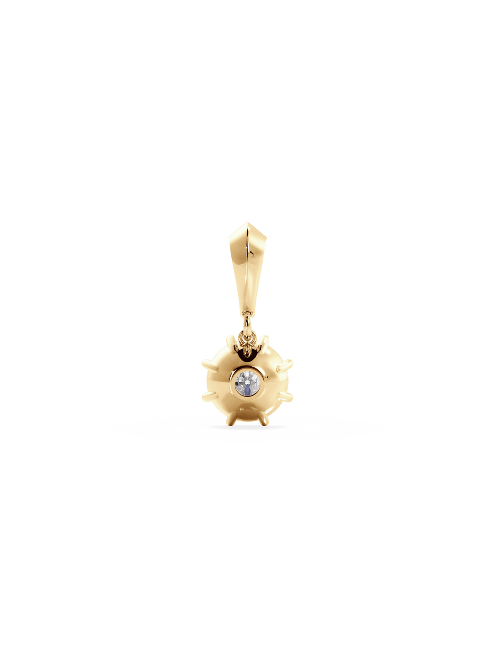 Round Diamond Bespoke Pendant - Knife Edge Bail - View 