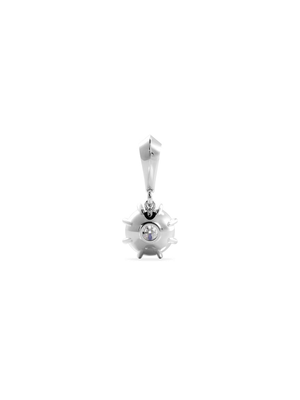 Round Diamond Bespoke Pendant - Knife Edge Bail - View 