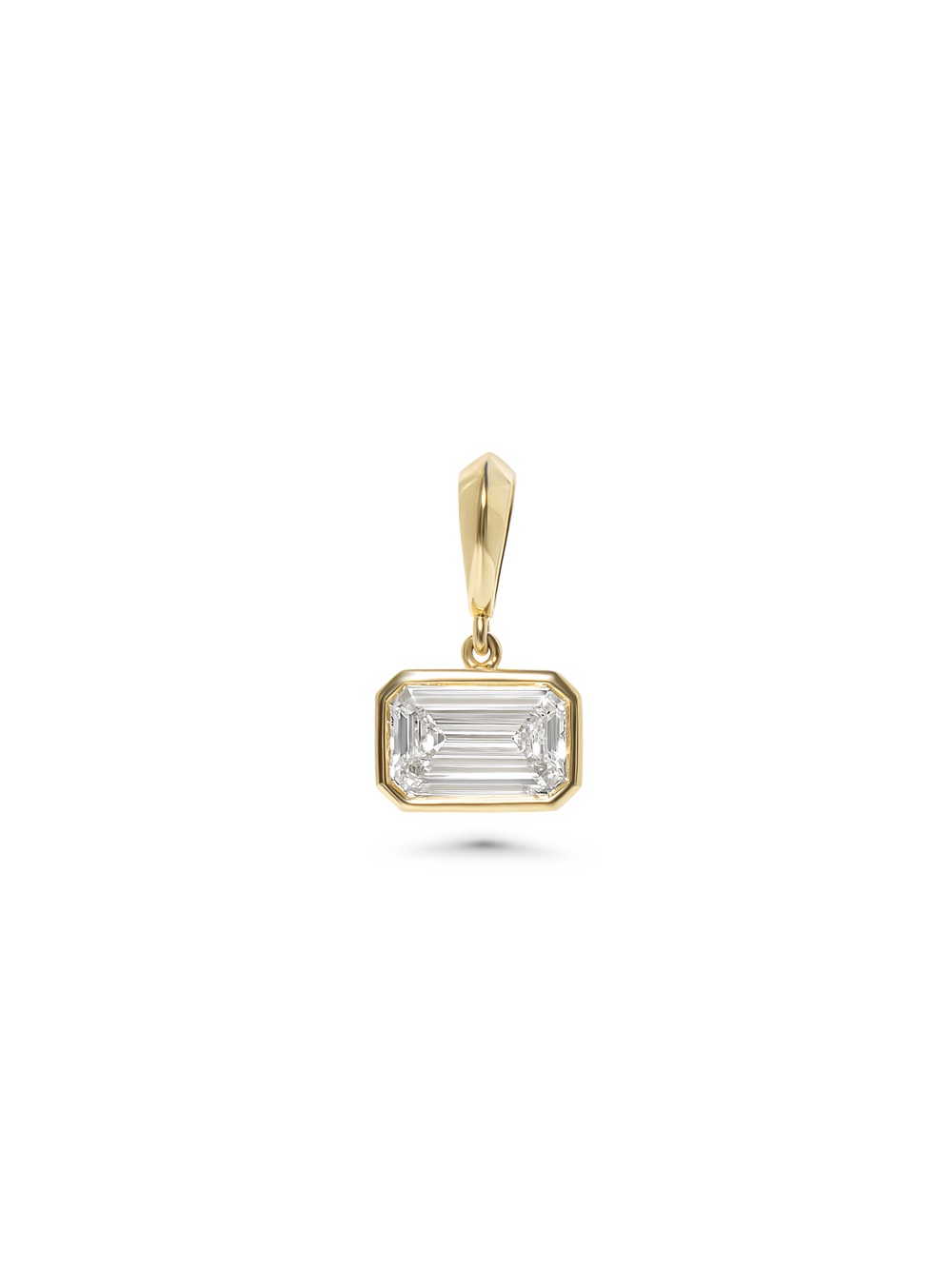 4.02ct Emerald Bezel Diamond Bespoke Pendant - View 