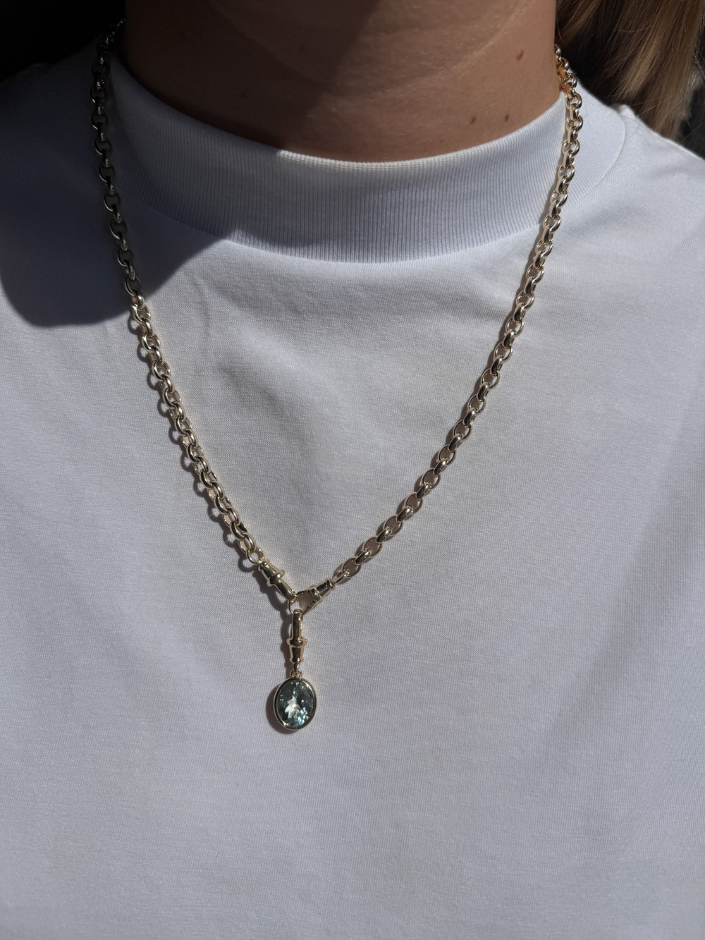 4.44ct Oval Tourmaline Bezel Bespoke Pendant - View 