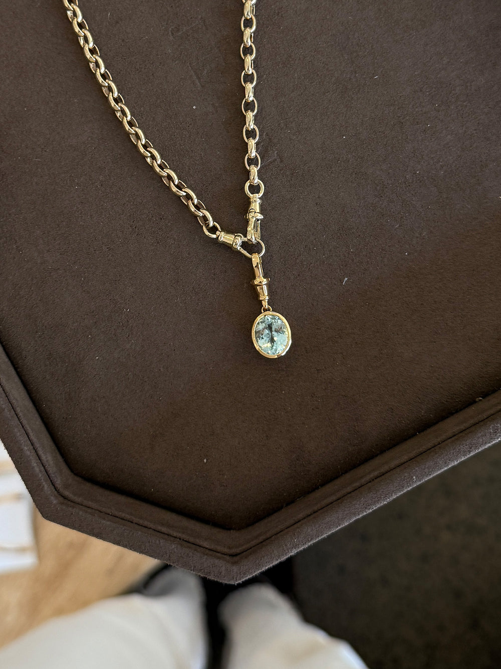 4.44ct Oval Tourmaline Bezel Bespoke Pendant - View 