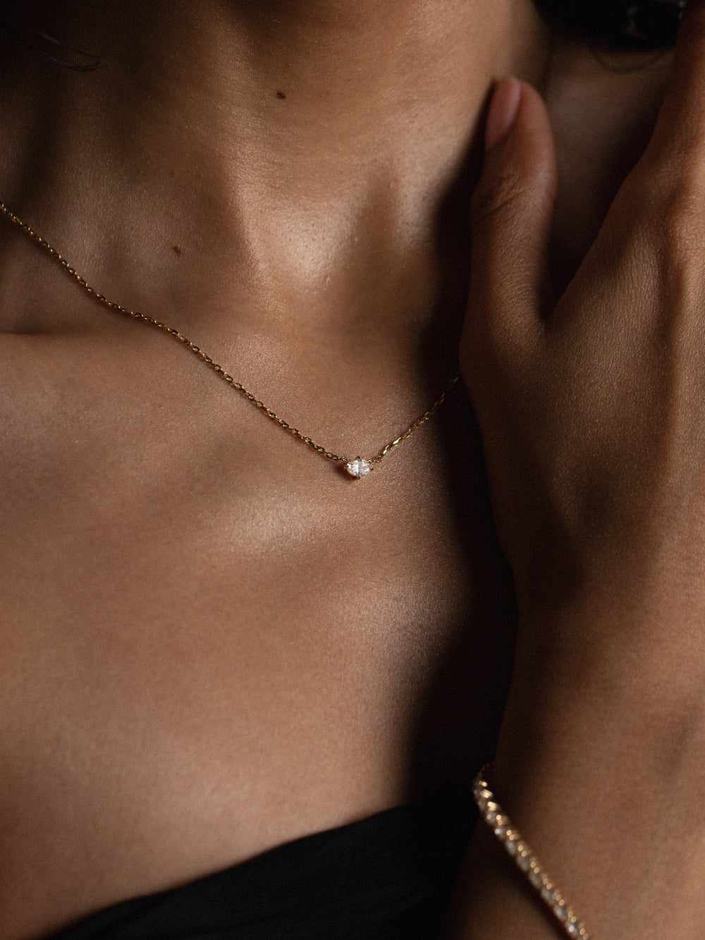 Oval Diamond Necklace - View 