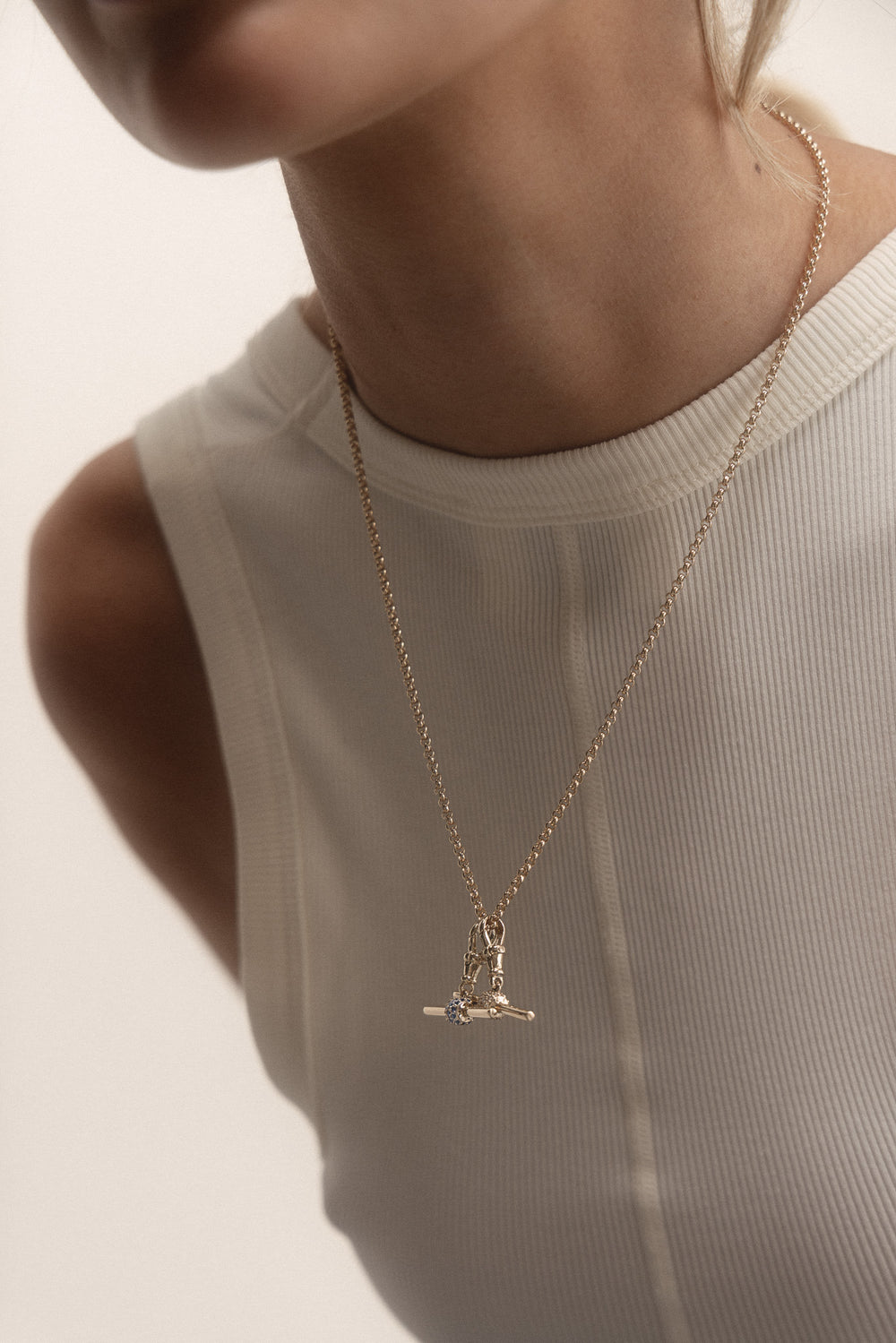 Gemstone T-Bar Pendant - View 