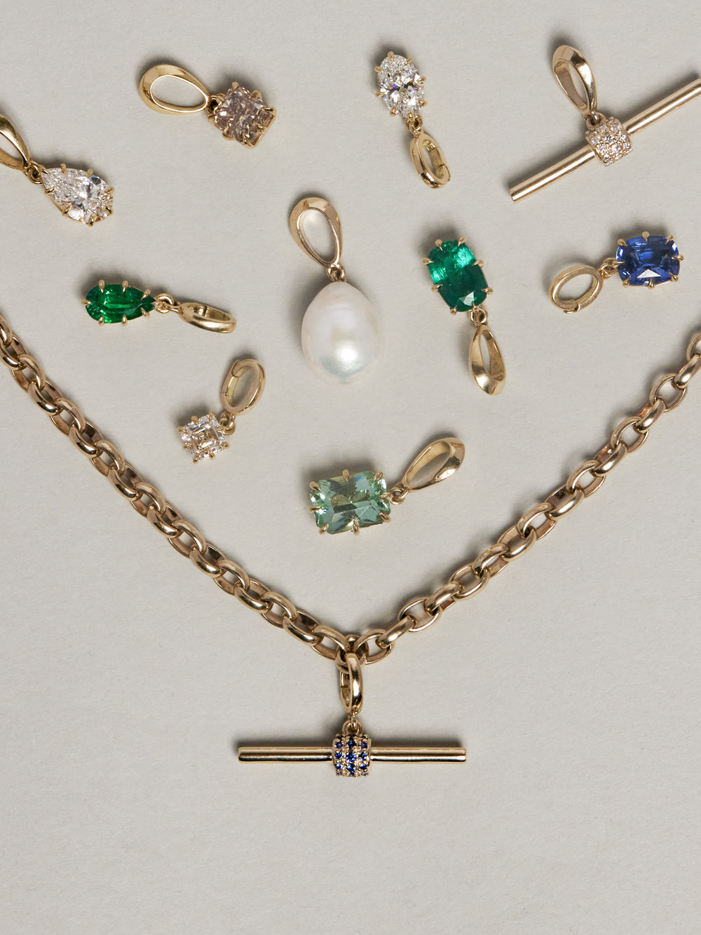 Gemstone T-Bar Pendant - View 
