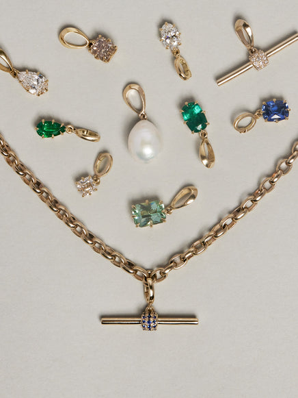 Gemstone T-Bar Pendant