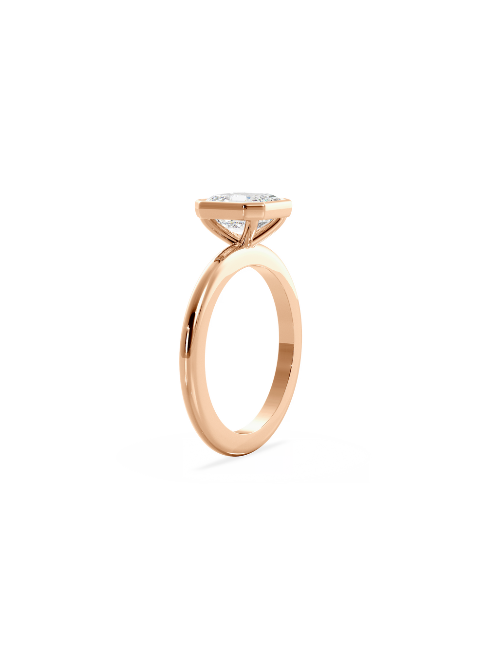 Asscher Signature Bezel Solitaire Ring - View 
