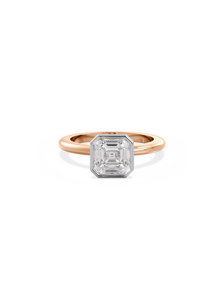 Asscher Signature Bezel Solitaire Ring
