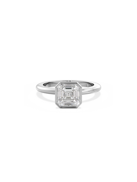 Asscher Signature Bezel Solitaire Ring