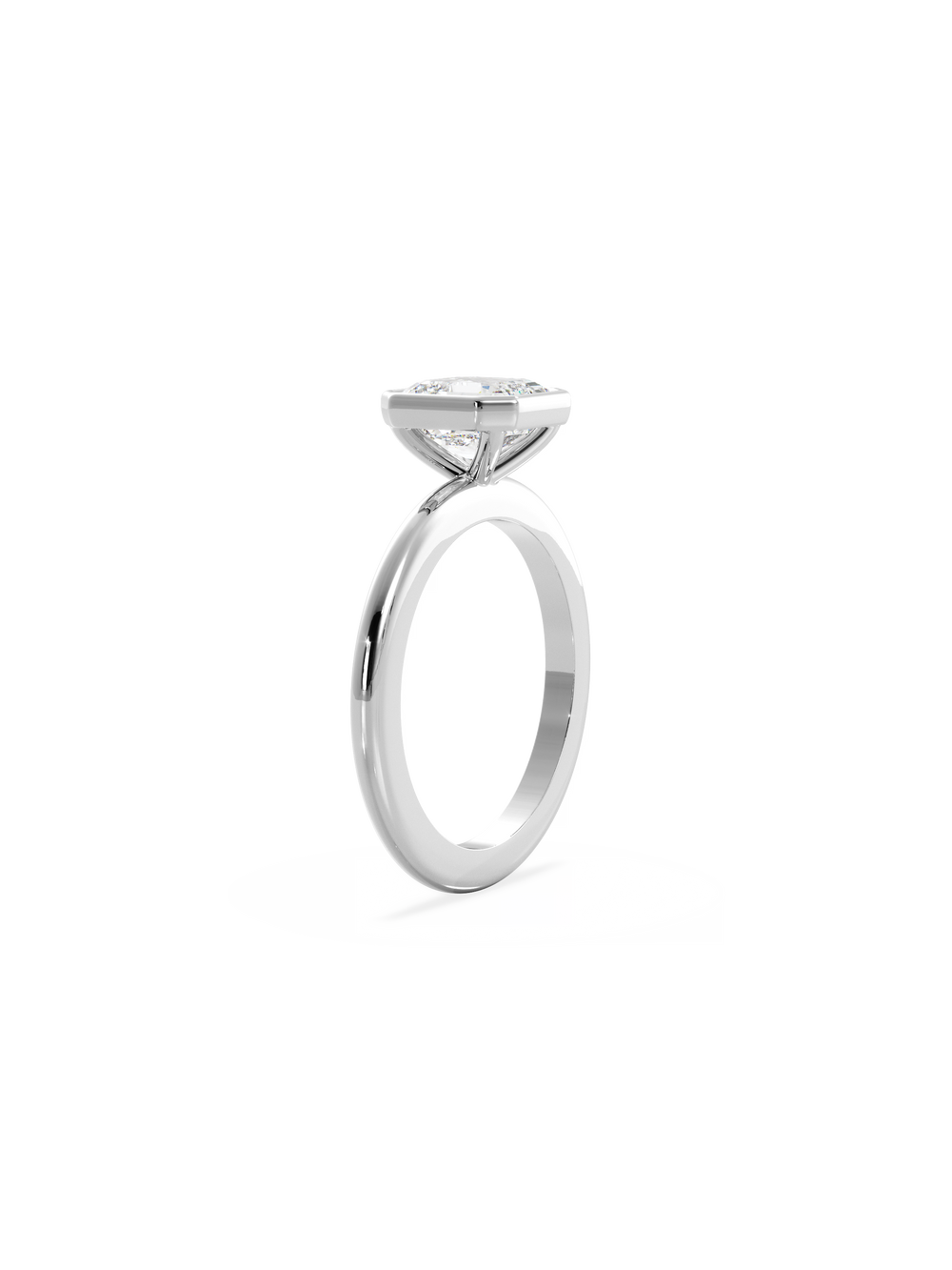 Asscher Signature Bezel Solitaire Ring - View 