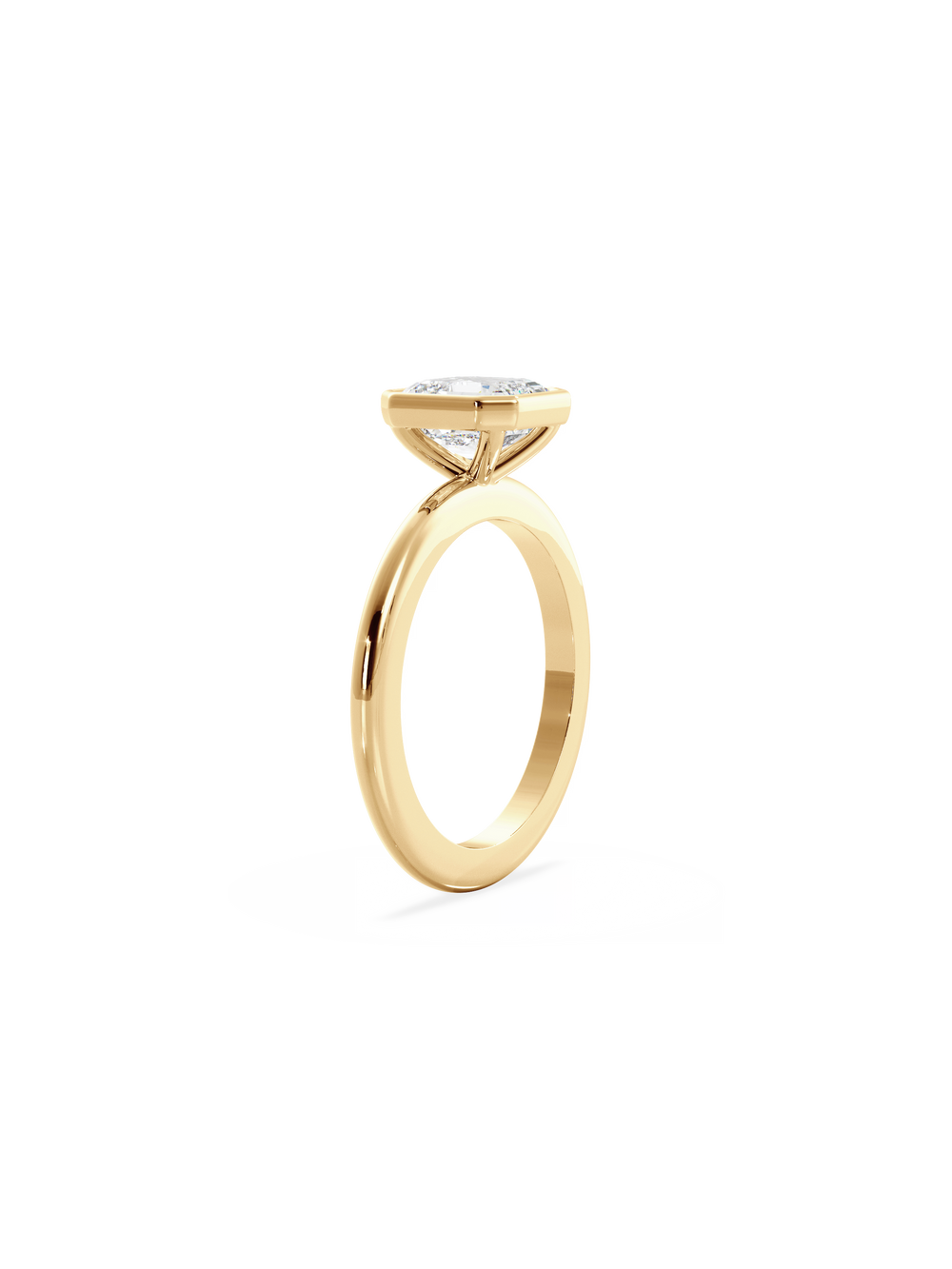 Asscher Signature Bezel Solitaire Ring - View 