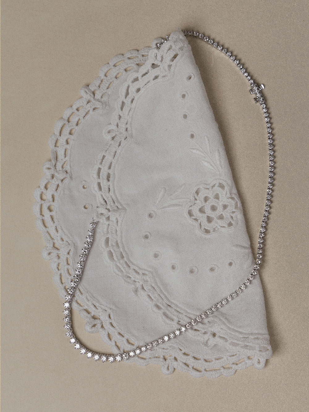 Graduating Tennis Necklace - 18K White Gold (Lab-Grown Diamond) - View 