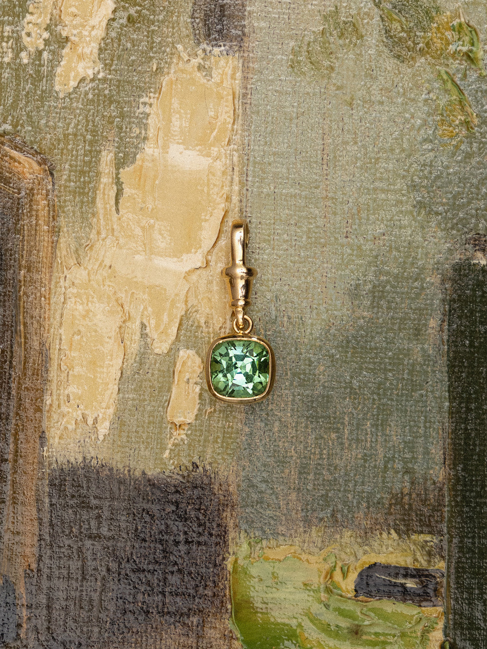 Cushion Tourmaline Bezel Pendant - View 