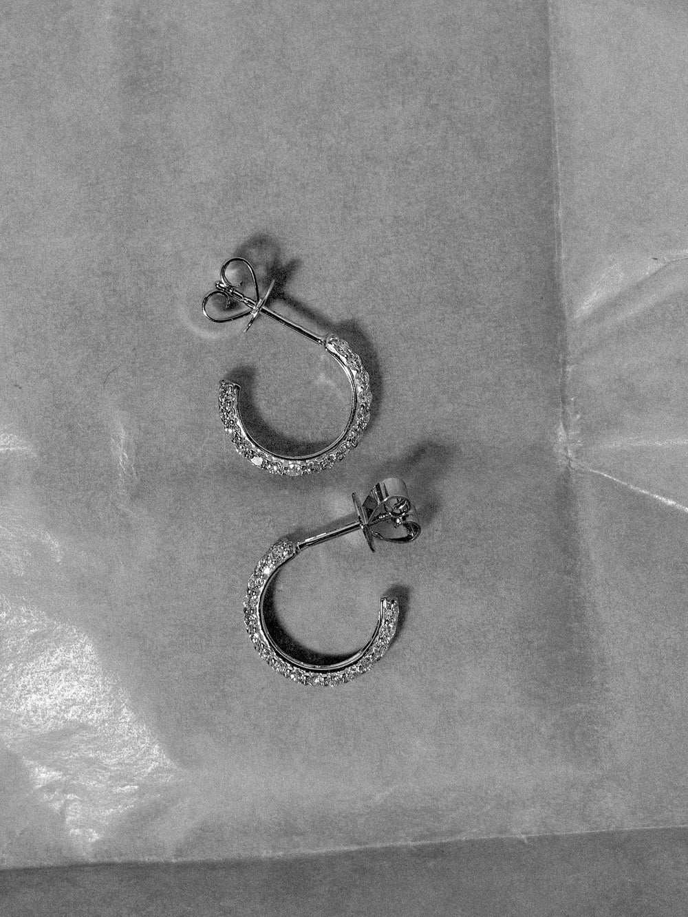 Diamond Knife Edge Hoops - View 