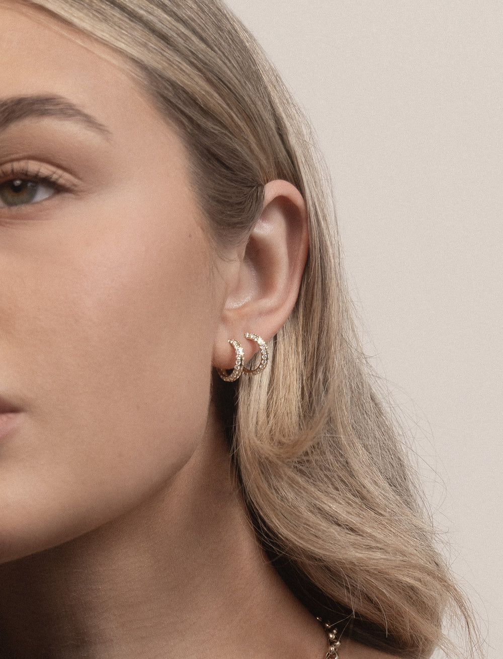 Diamond Knife Edge Hoops - View 