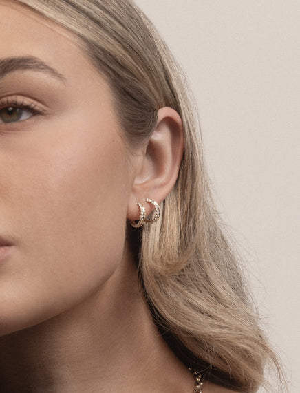 Diamond Knife Edge Hoops