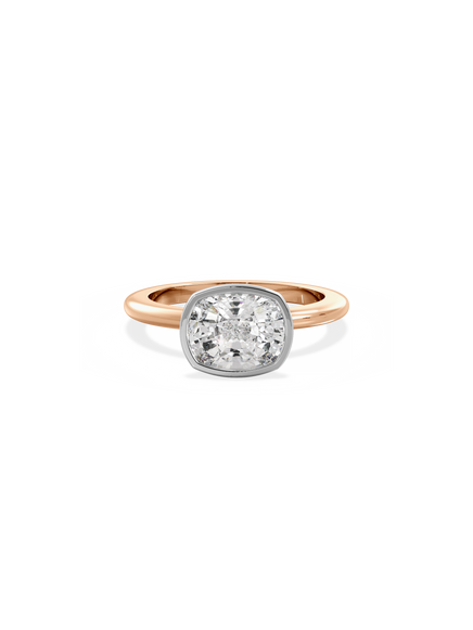 Elongated Cushion Signature Bezel Solitaire Ring